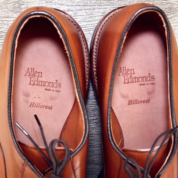 *NIB* $395 Allen Edmonds HILLCREST Derby 14 B Narrow Chestnut *add $15 new Trees main image 8